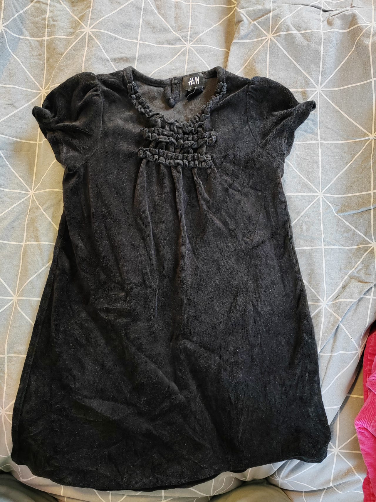 H&M mekko tytöille koko 110-116 musta puuvilla ja polyester