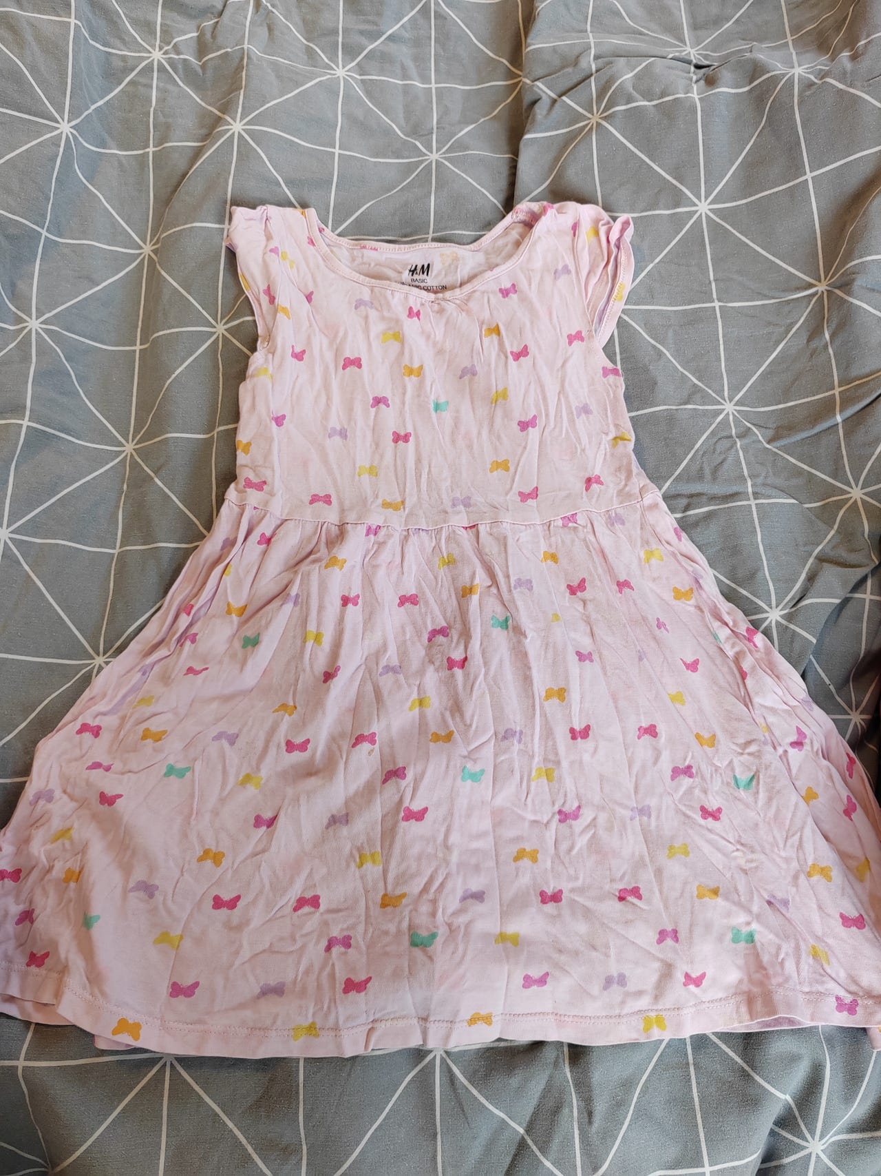 H&M mekko tytöille koko 110-116 vaaleanpunainen puuvilla