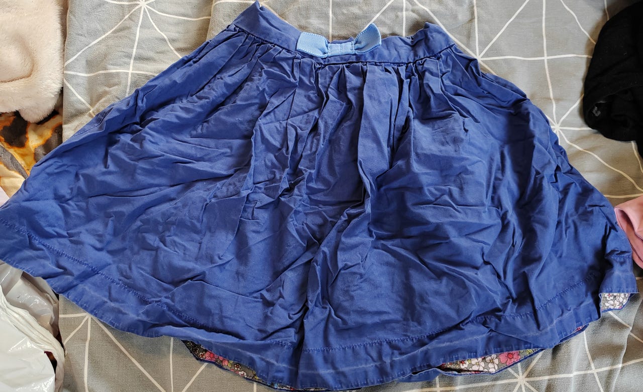 H&M tyttöjen hame koko 116 sininen puuvilla