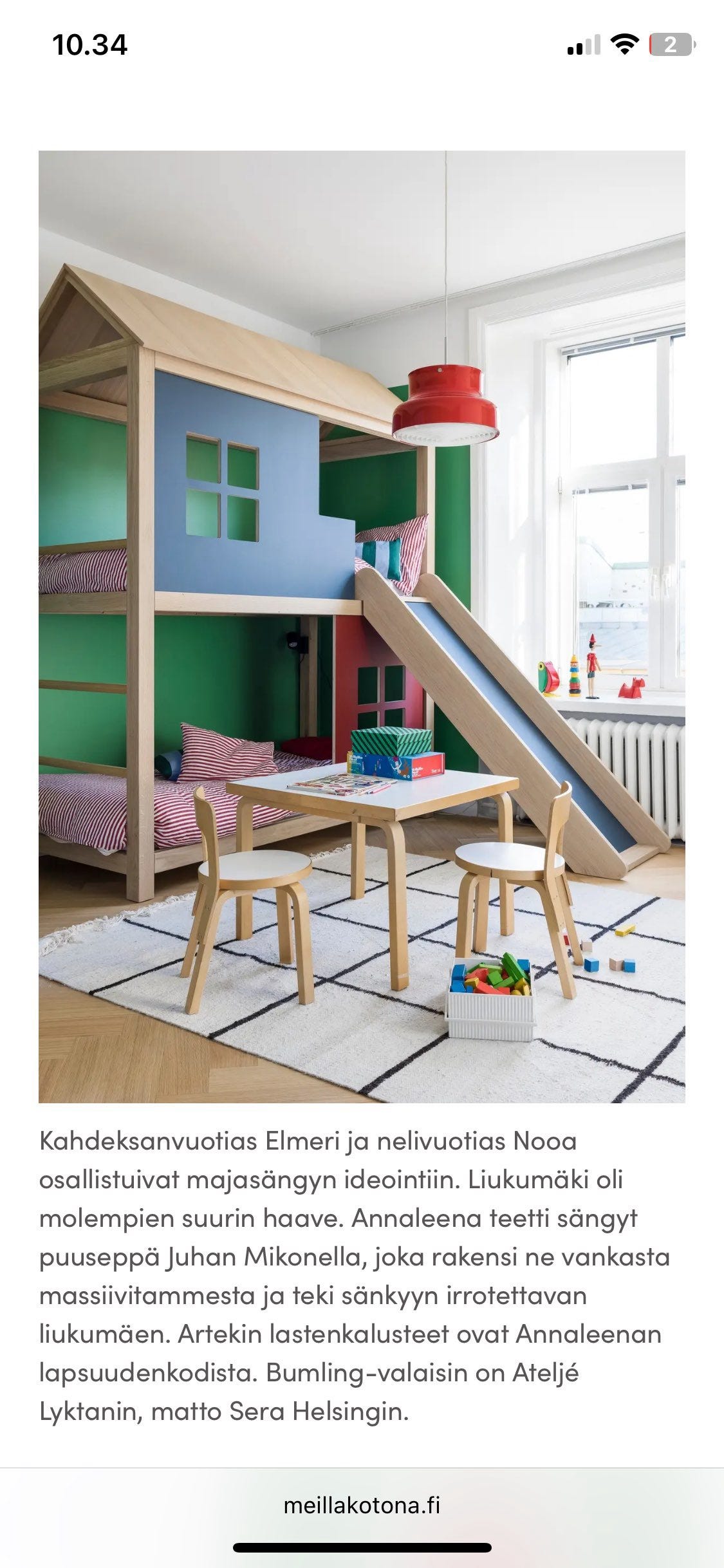 Puusepän tekemä tammi / linoleum talosänky