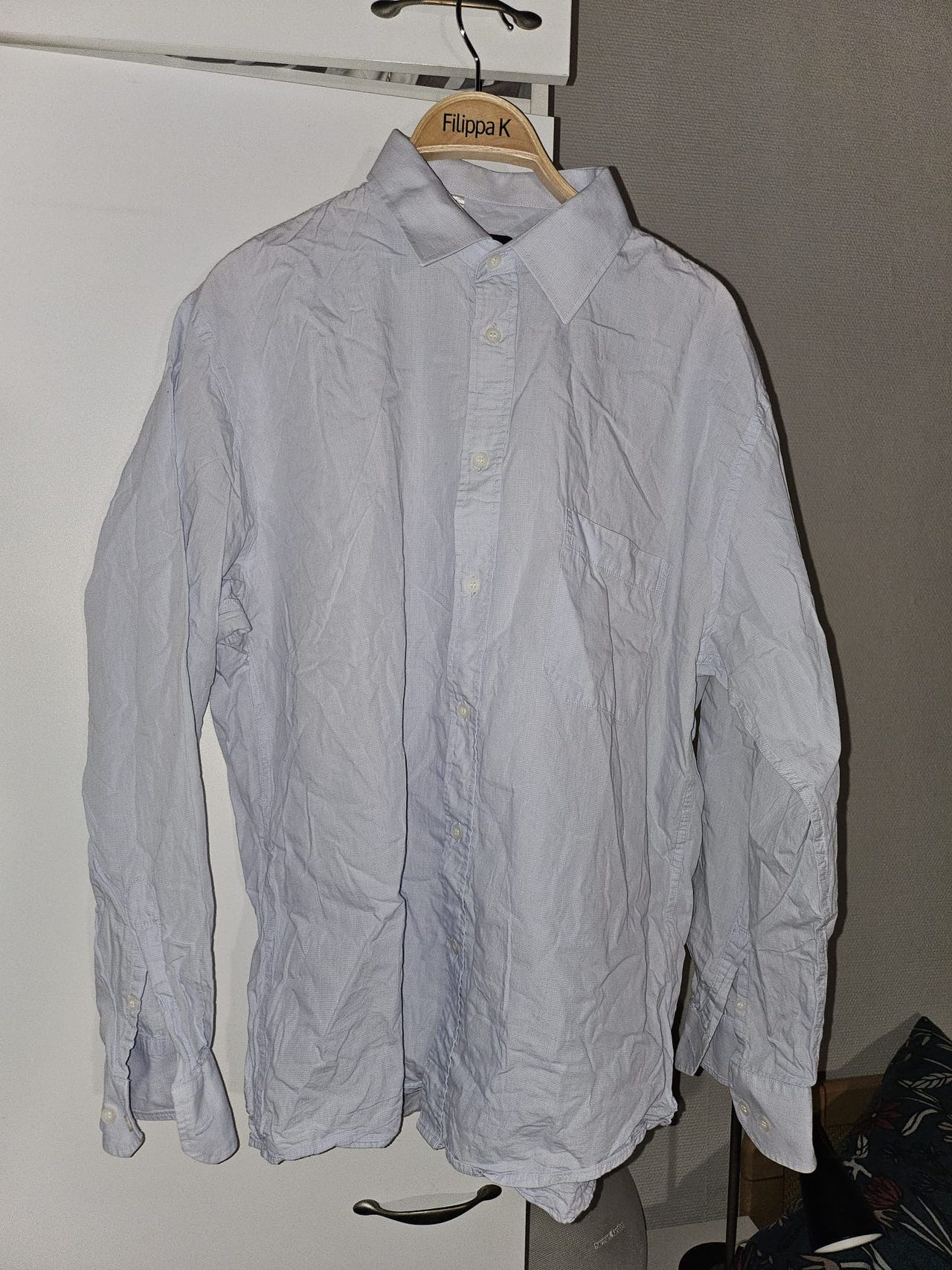 Vintage Seppälä Style Ronny kauluspaita vaaleansininen 43/44 100%