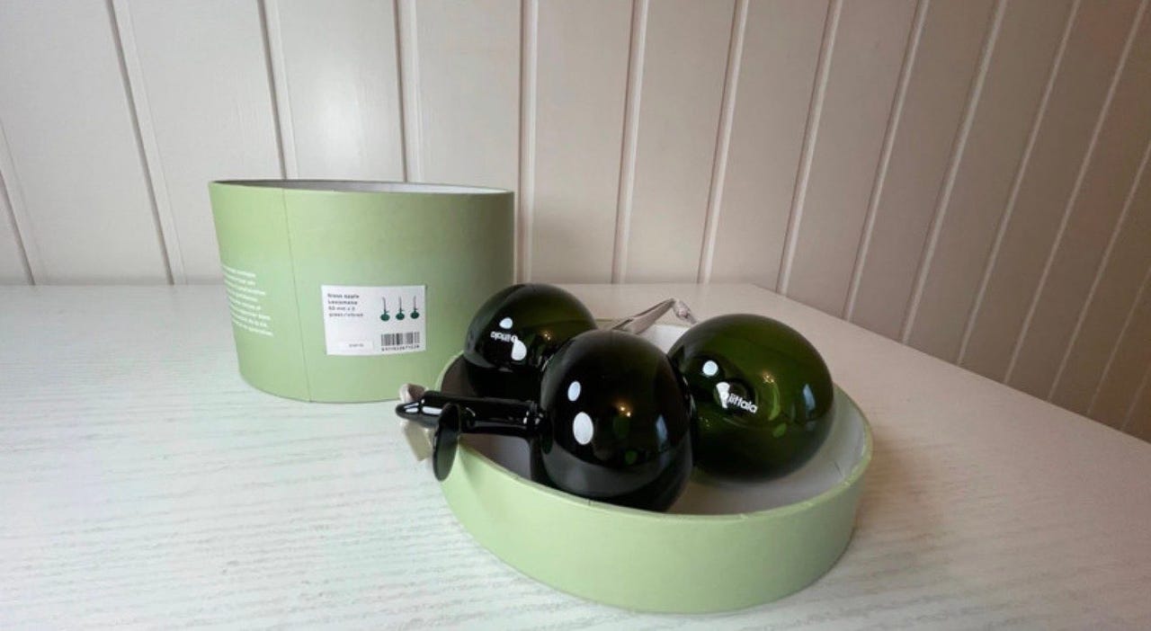 Iittala koristeomenat lasikoristeet vihreä 3 kpl