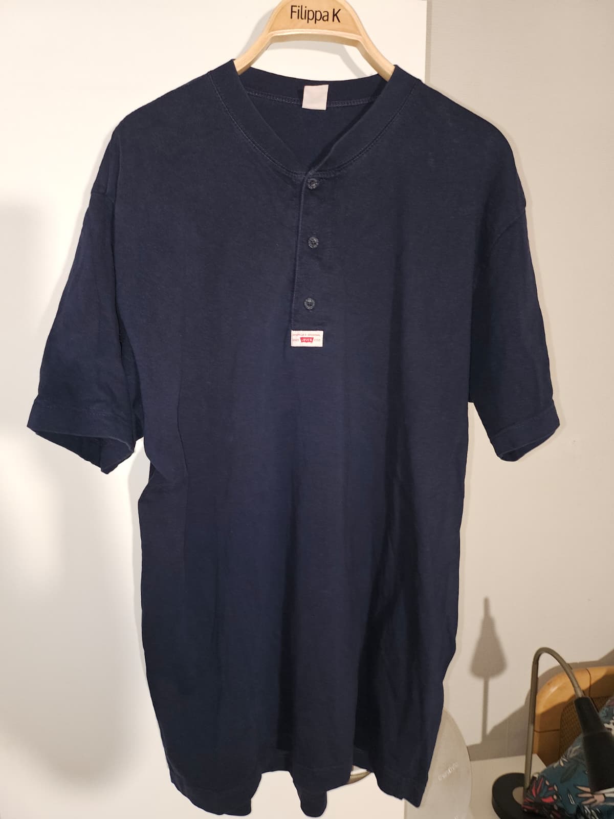Vintage Levis tumman sininen henley t-paita
