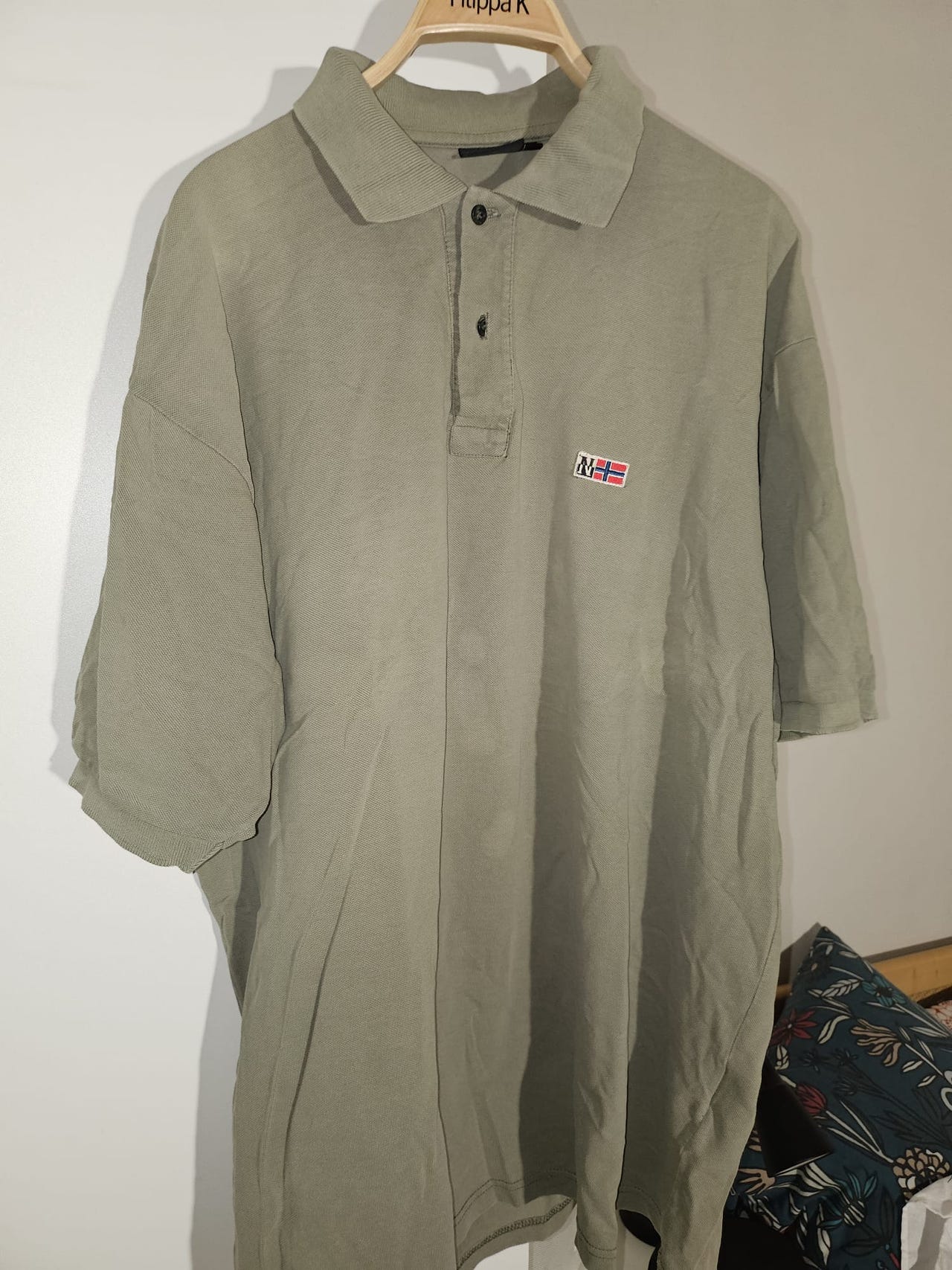 Vintage Napapijri Geographic polo-paita, koko XL, oliivinvihreä/o