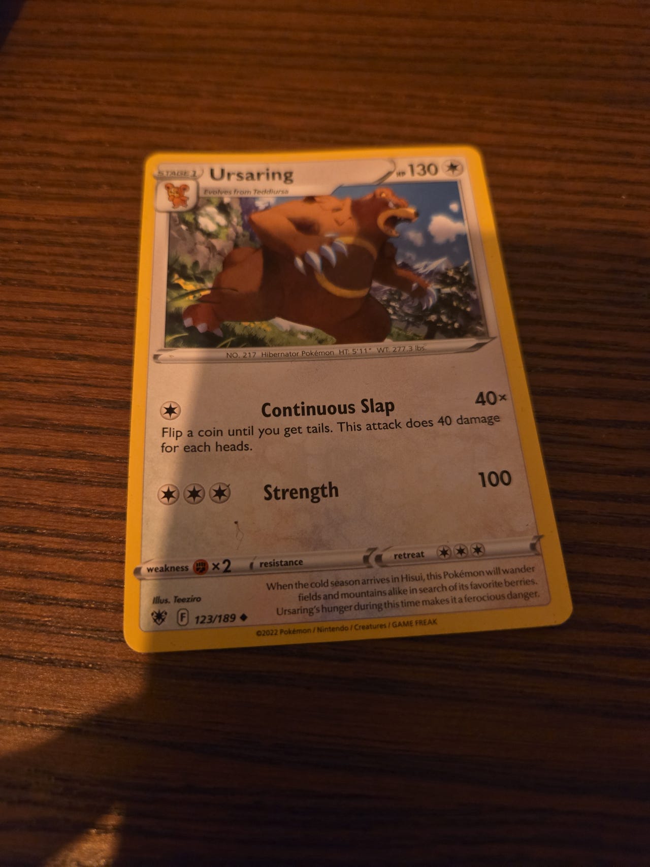 Pokémon Ursaring -keräilykortti