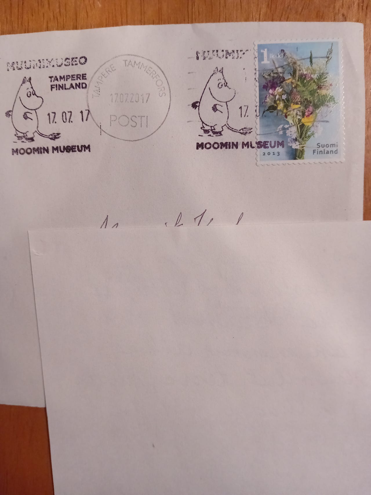Erikoispostileima Posti Muumimuseo erikoisleimattu kuori 17.07.20
