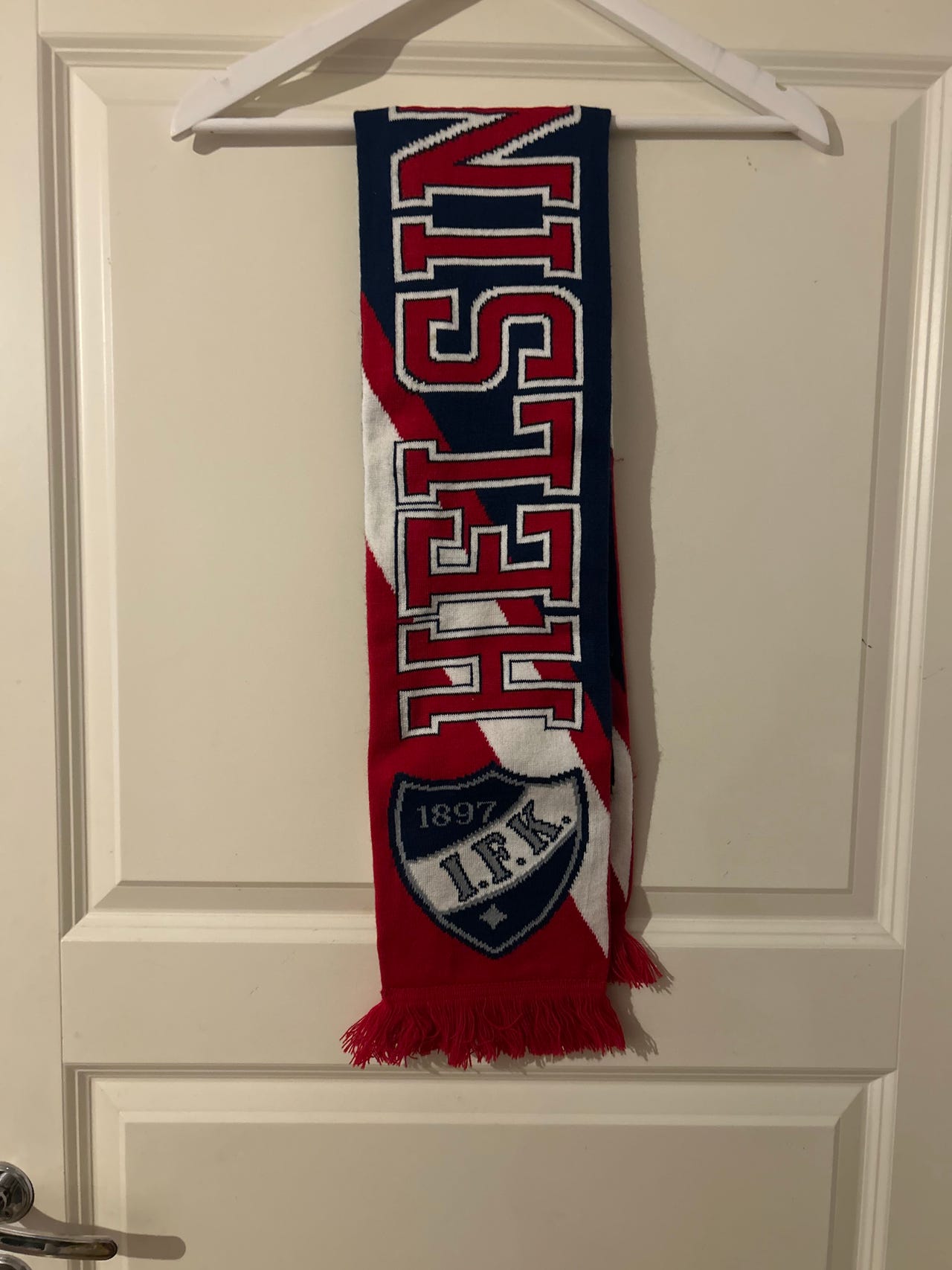 HIFK jalkapallohuivi punainen-valkoinen-sininen
