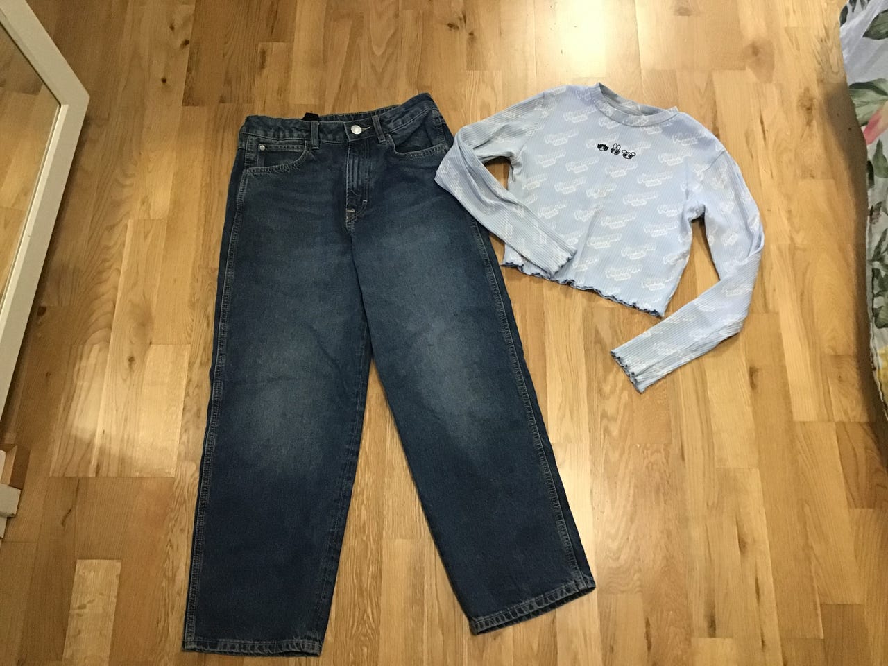 H&M farkut ja paita koko 146cm