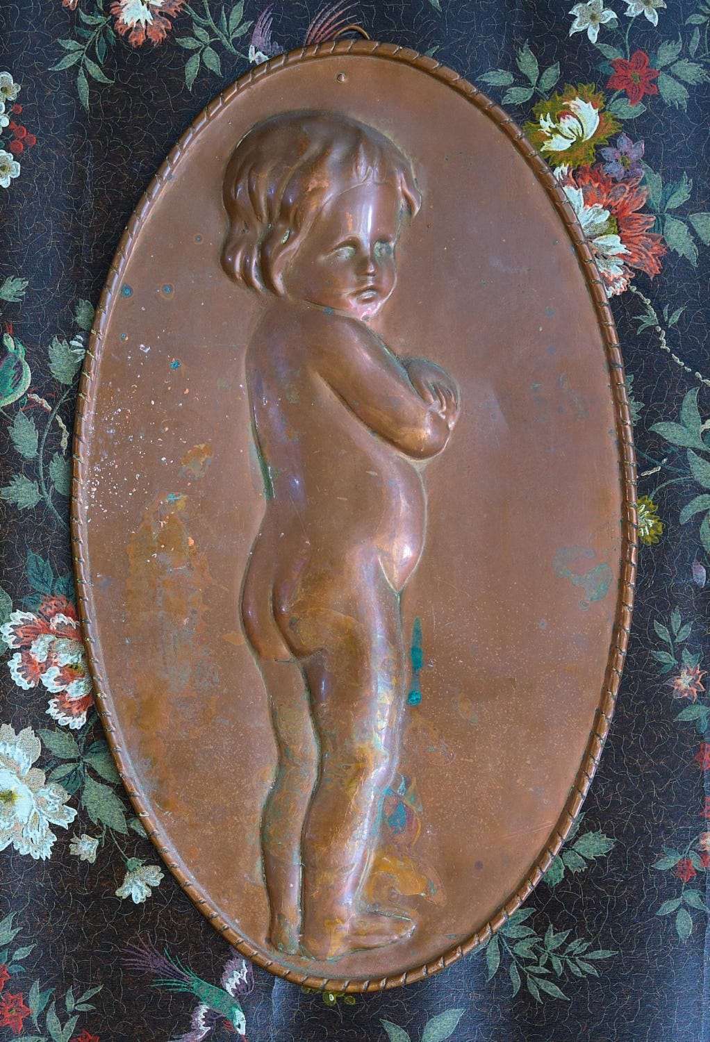 suurikokoiset kuparipakotteet, tyttö ja poika,  1800-luvulta