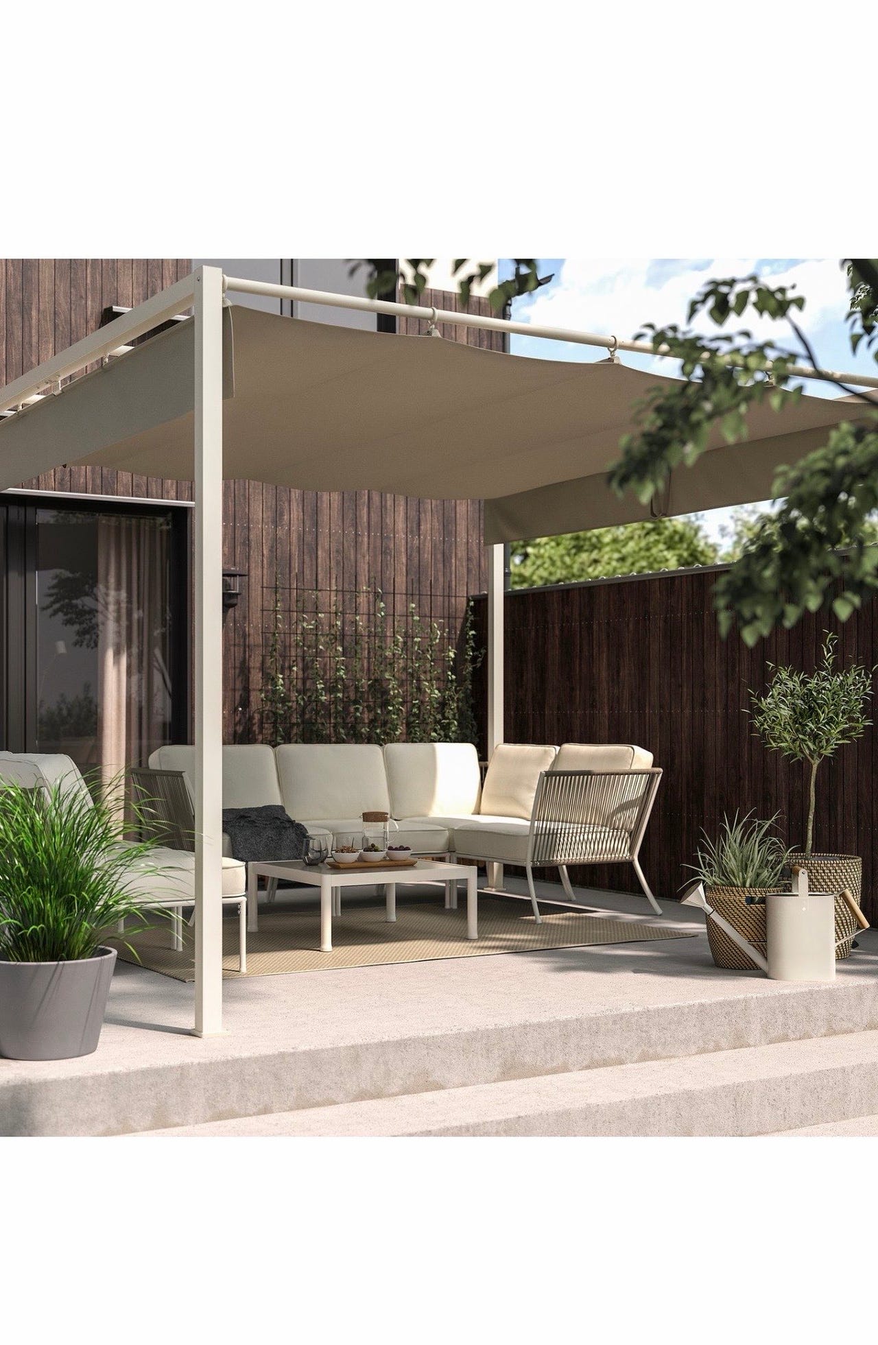 IKEA Hammarön pergola 300x300 cm harmaanbeige | Tori