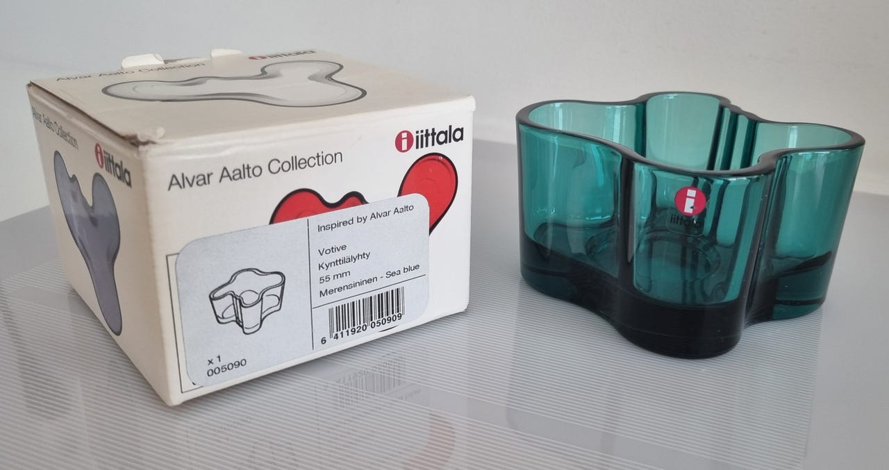 Iittala Aalto kynttilälyhty 55mm merensininen