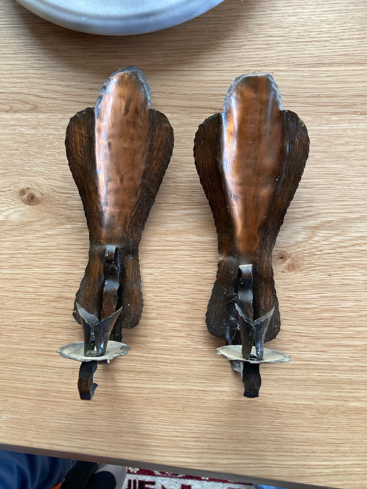 Retro kupari kynttilälampetit 2 kpl