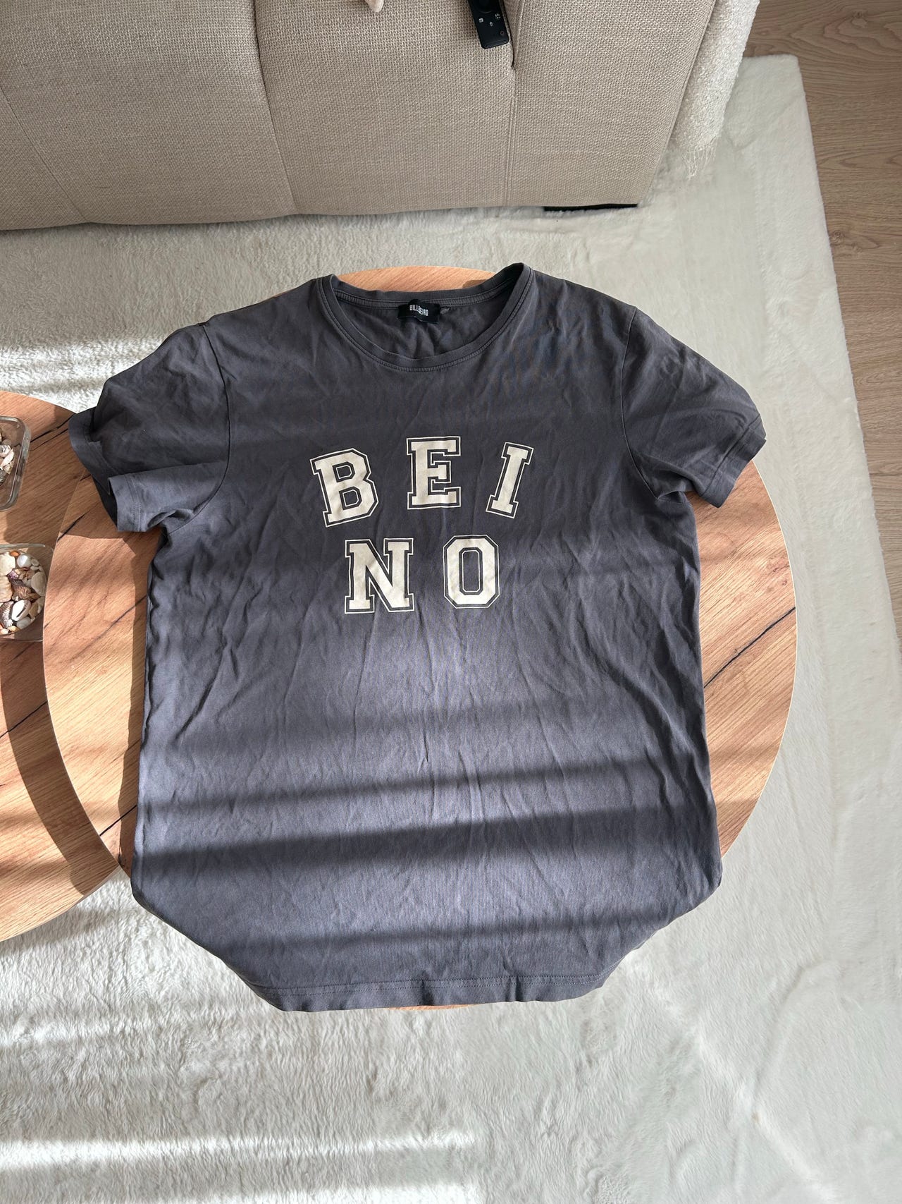 Billebeino t-paita harmaa puuvilla miesten koko L