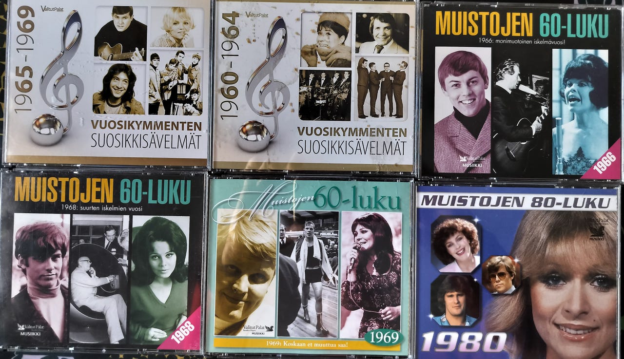6 KPL 60-80-LUVUN ISKELMÄKOKOELMAA YHTEENSÄ 18 CD-LEVYÄ VALITUT