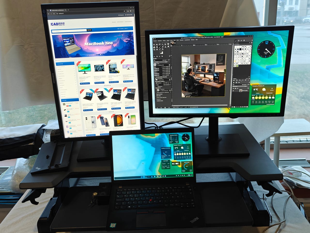 Nopeimmalle Kestävä Thinkpad T460s kannettava + telakka + 2x24 l