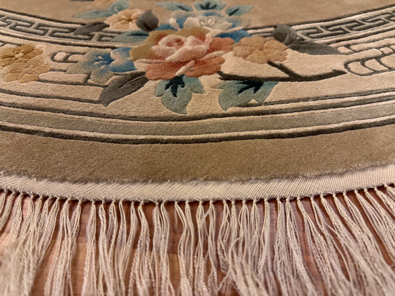 UPEA käsinsolmittu pyörä silkki matto 175*175