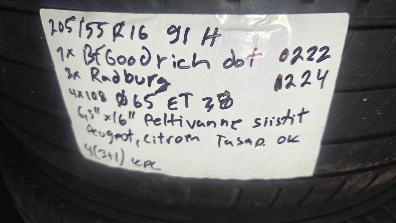 205/55R16 kesärenkaat Peugeot Citroen