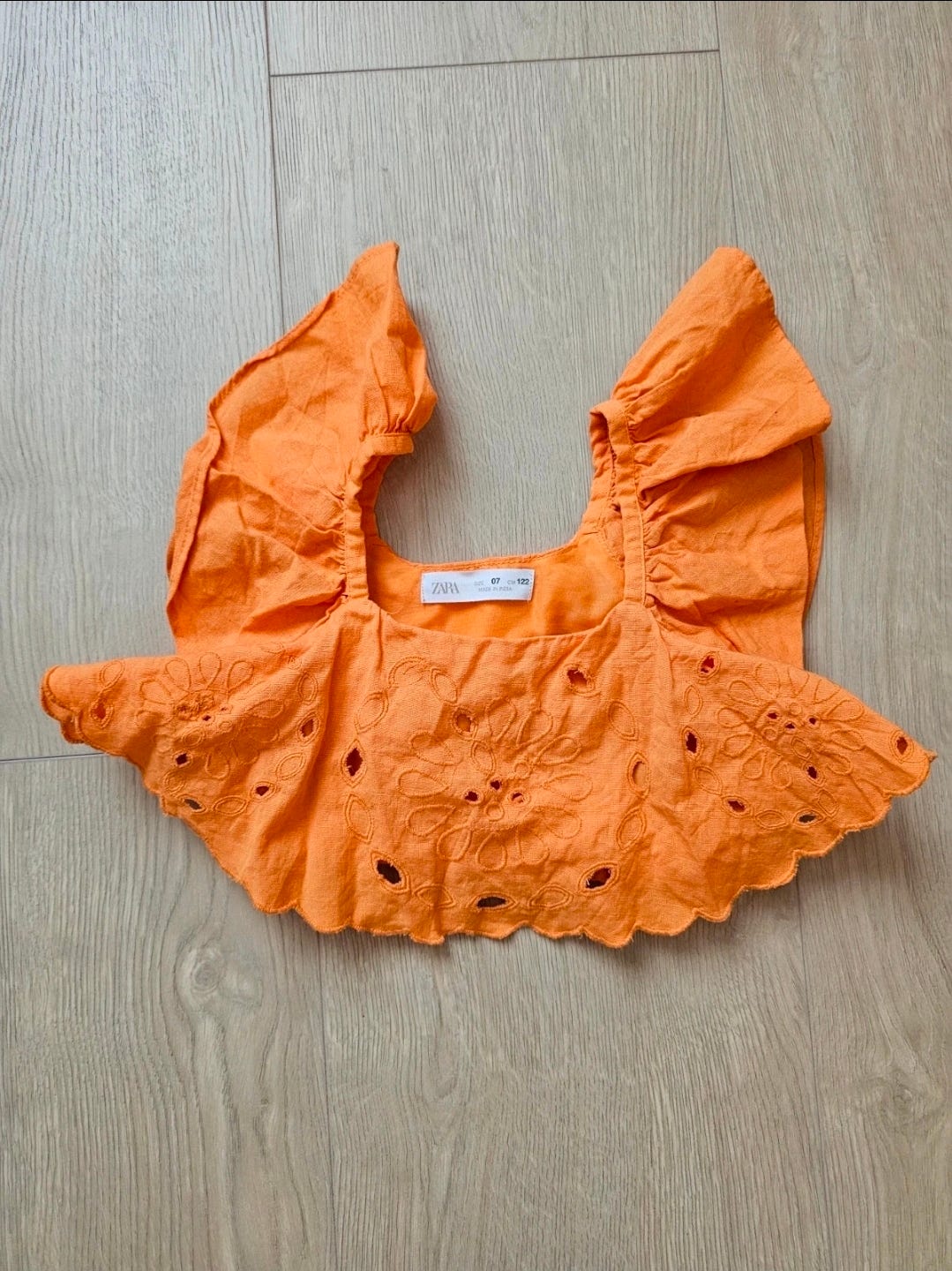 Zara tyttöjen pellavapaita koko 122 oranssi