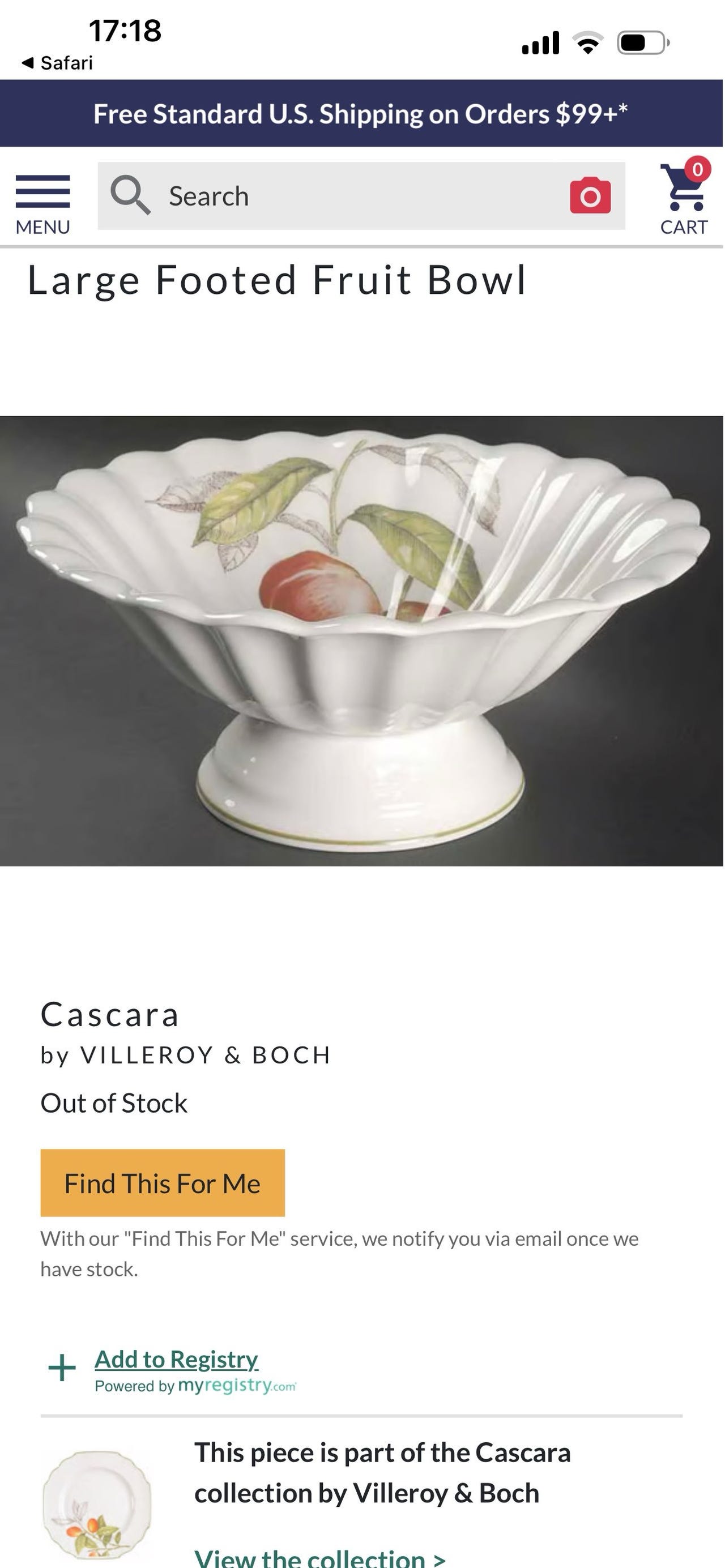 Villeroy & Boch Cascara jalallinen tarjoilukulho