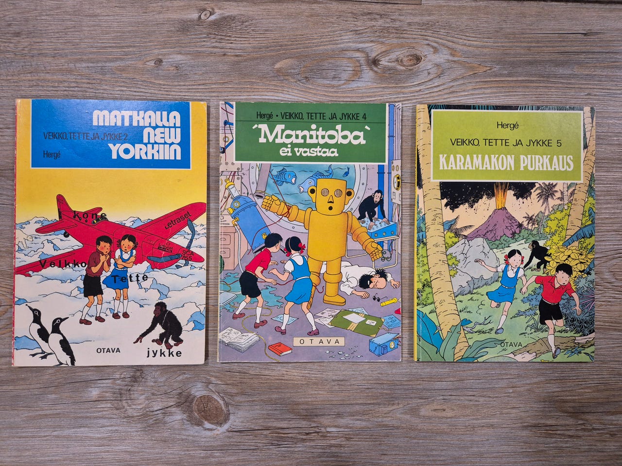 Hergé Veikko Tette ja Jykke -sarjakuvat 3 kpl