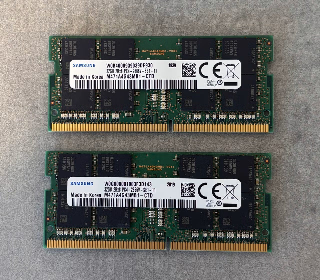 64GB Samsung SD-DIMM DDR4-2666 32GB2枚組 Samsung 64GB (2 x 32GB) DDR4 2666MHz, SO-DIMM, CL19, 1.2V | Tori