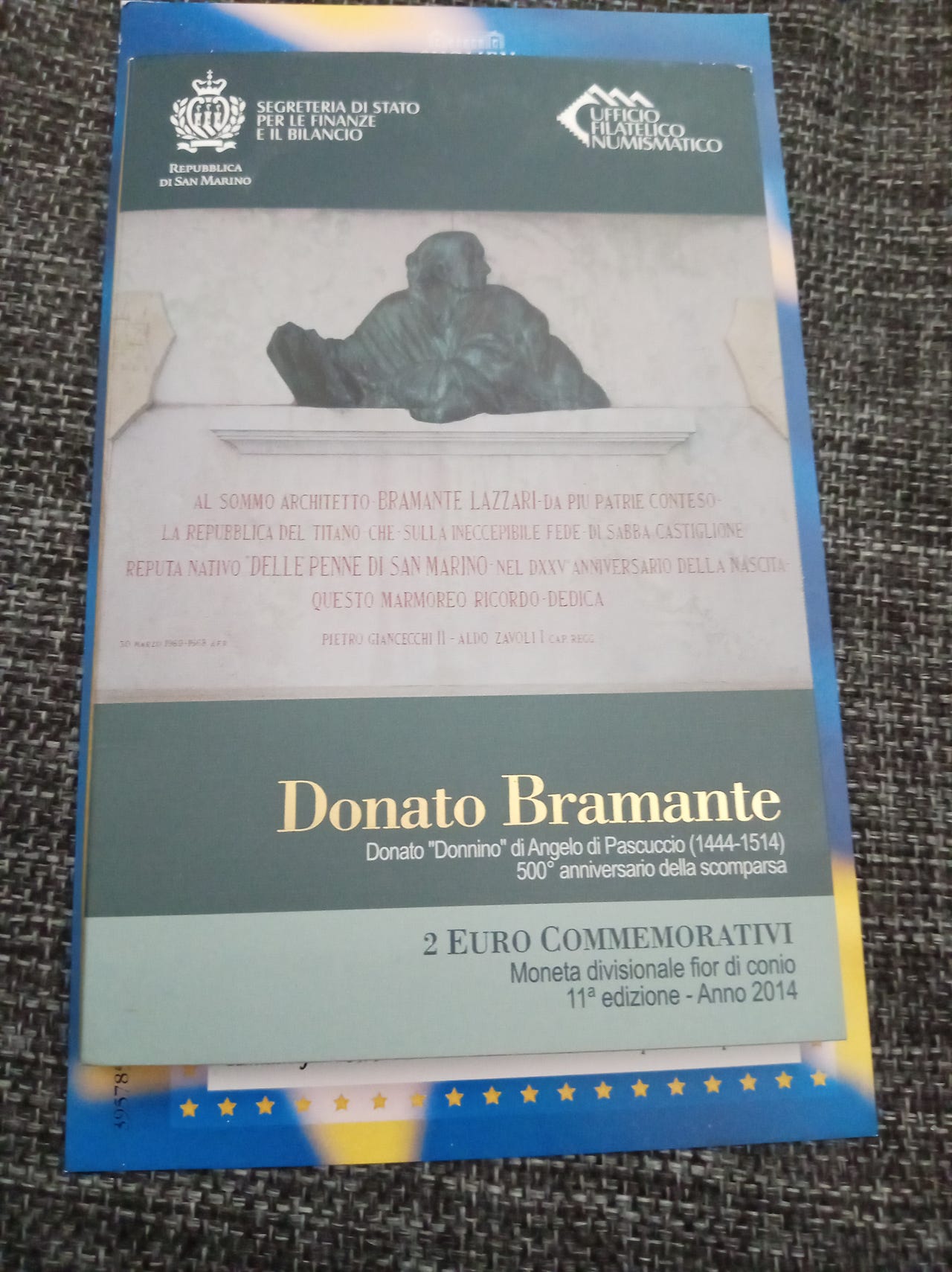 San Marino 2 € Donato Bramante juhlaraha 2014