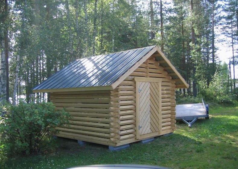 Parruhirsinen piharakennus rakoliiteri 3x3m harjakatolla hirsikeh