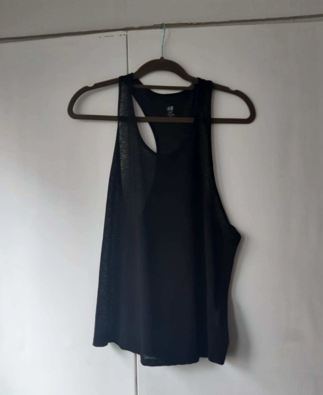 (M) H&M musta läpikuultava treenitoppi