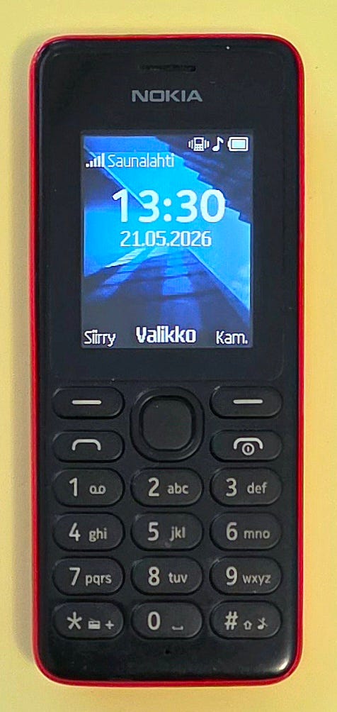 108 RM-945 2G Punainen+ uusi akku, testattu ja toimiva