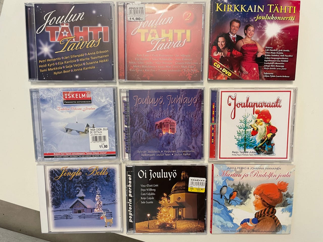 Joulumusiikki kokoelma cd-levyt 9 kpl