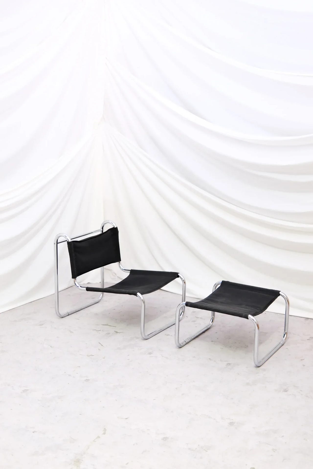 Vintage Design lounge-tuoli ja rahi - Michel Hamon