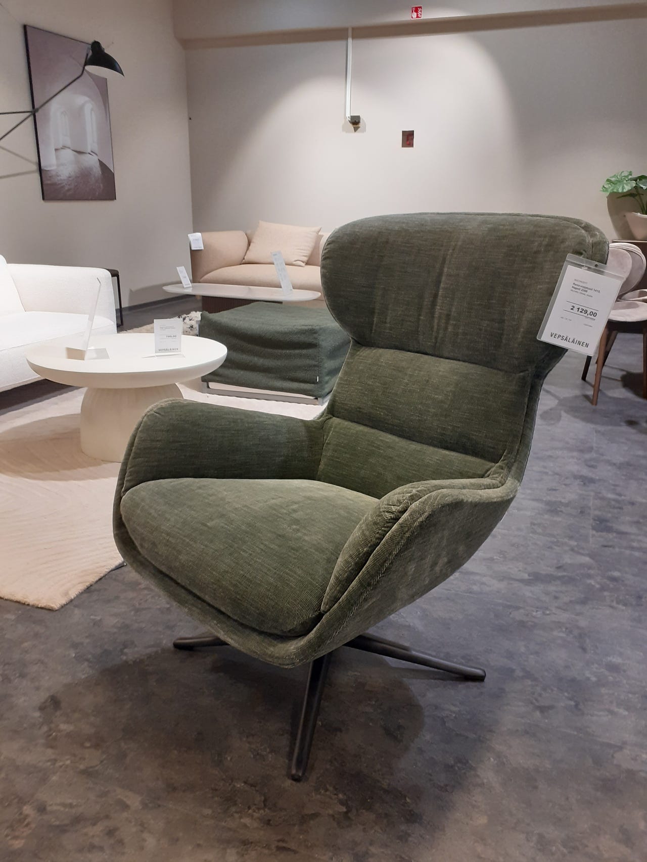 BoConcept Reno -nojatuoli vihreää vakosamettia