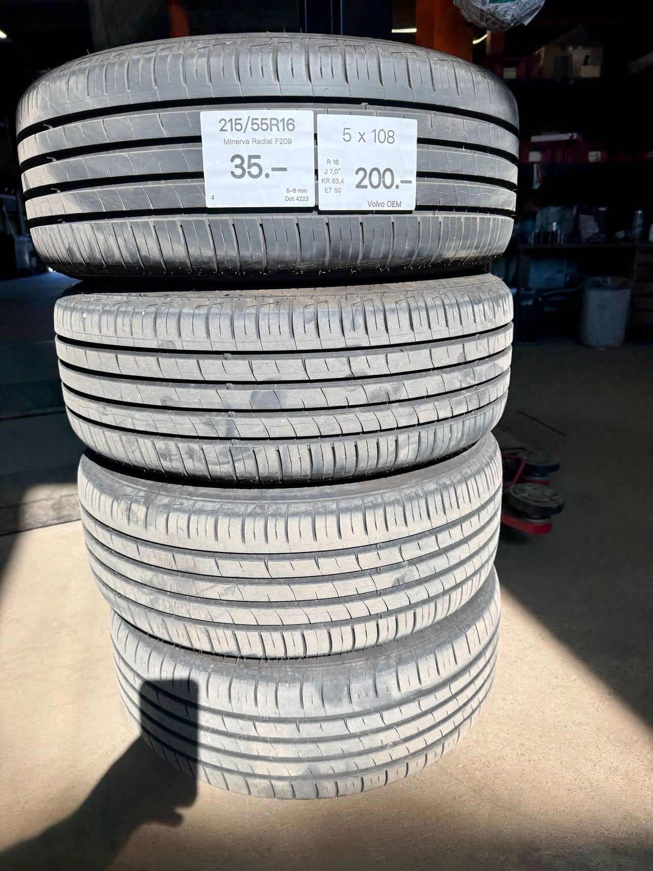 5 x 108 Volvo + 215/55R16 Minerva Radial F209