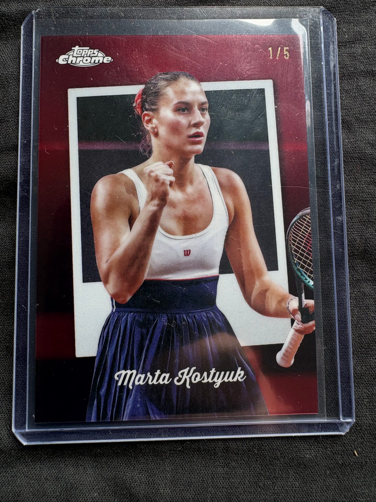2025 Topps Chrome Tennis – Marta Kostyuk CTD-19 Red Refractor 1/5