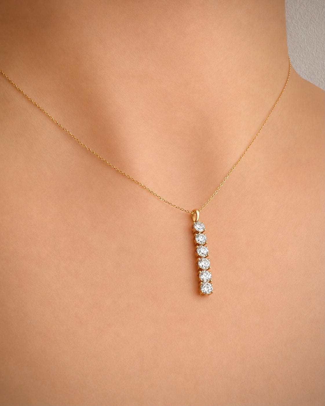14K timanttiriipus 1,08 ct • 18K kultaketju 42 cm • HRD Antwerp