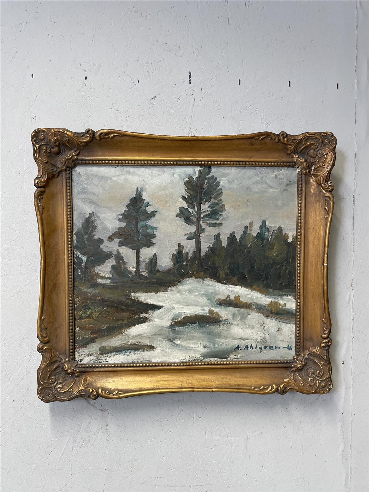 Taulu Maisema öljyväri, Aarno Ahlgren