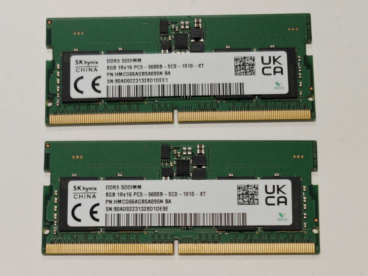 2 x SK Hynix 8GB DDR5 SO-DIMM 5600B | Tori