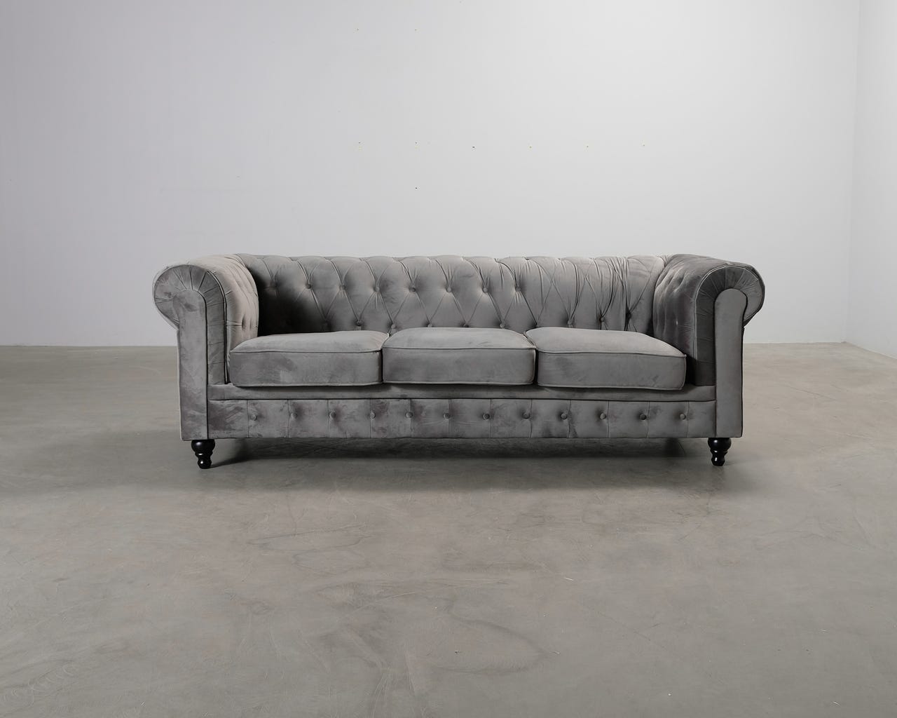 Manor House Chesterfield Lyx 3-istuttava sohva harmaa