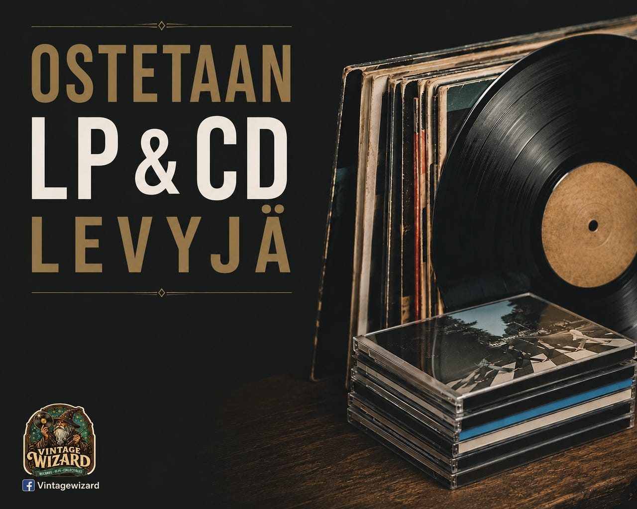 Ostataan vinyyli ja cd levyjä.