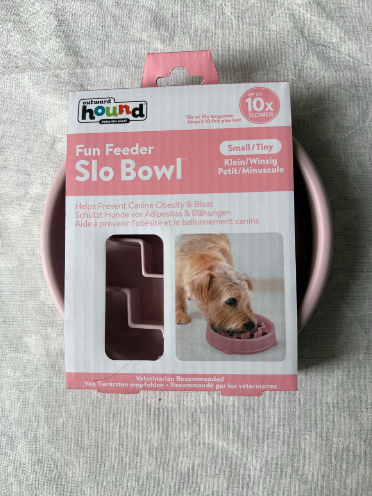 Outward Hound Fun Feeder Slo Bowl ruokakuppi small vaaleanpunaine