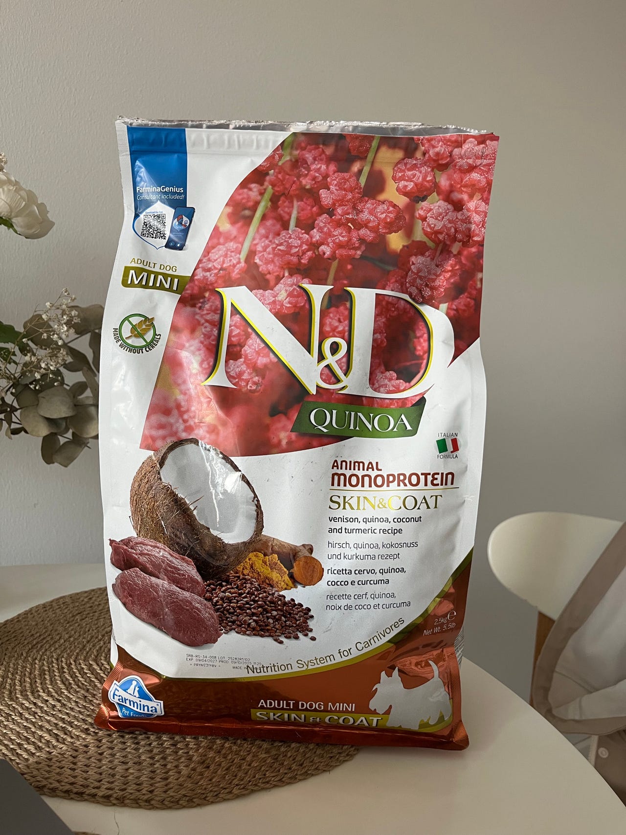 N&D Dog Skin & Coat Peruna Mini viljaton kuivaruoka 2,5 kg