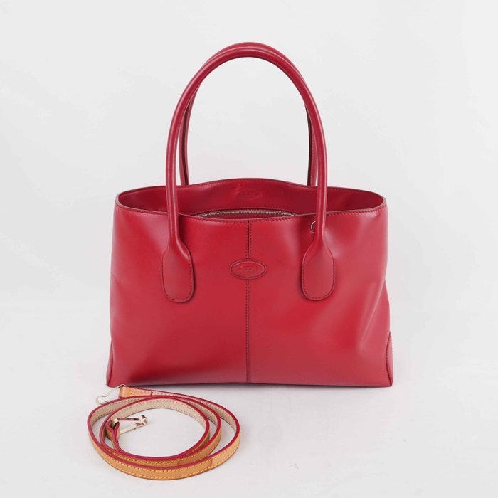 Tods - D-Styling Tote Bag Leather Red Silver Hardware Made in It