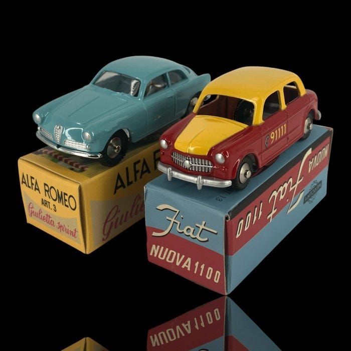 Mercury 1:43 - Pienoismalliauto (2) - Fiat Nuova 1100; Alfa Romeo
