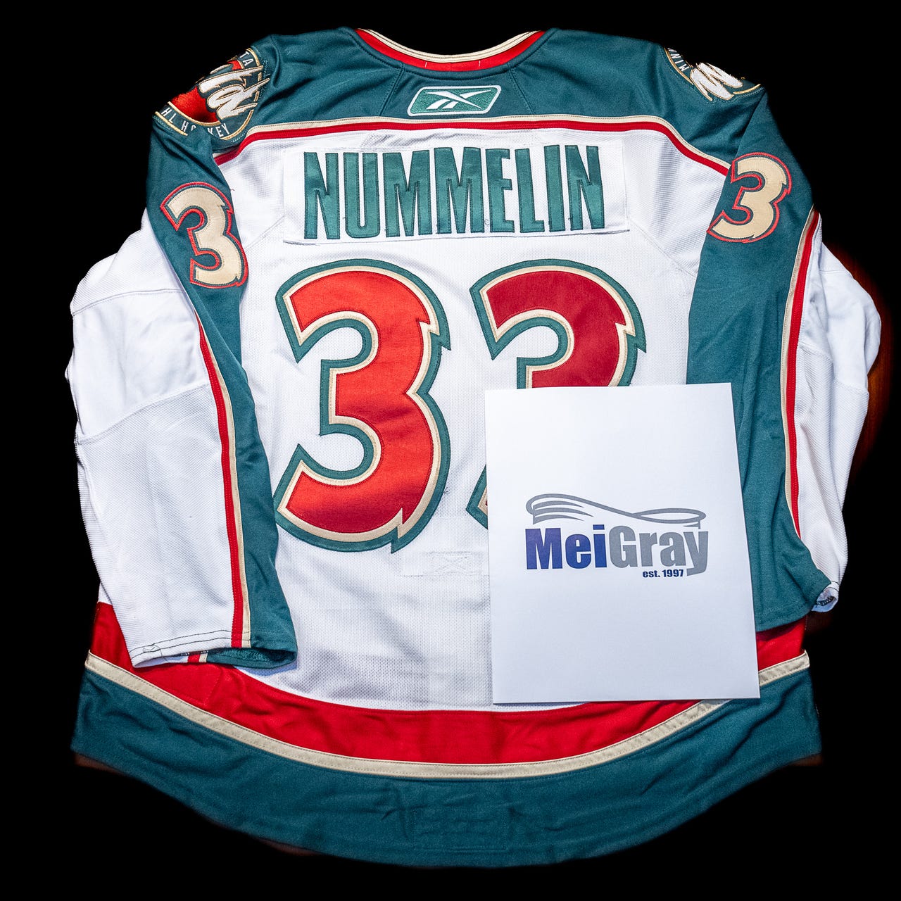 Petteri Nummelin Minnesota Wild Game Worn Reebok -pelipaita