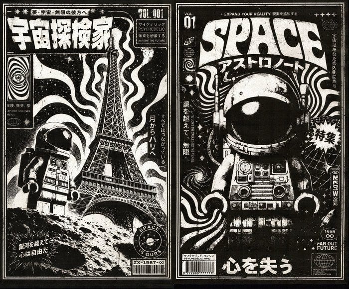 Æ (XX-XXI) - Set of 3 – LEGO Space Series – “Silent Orbit of Pisa