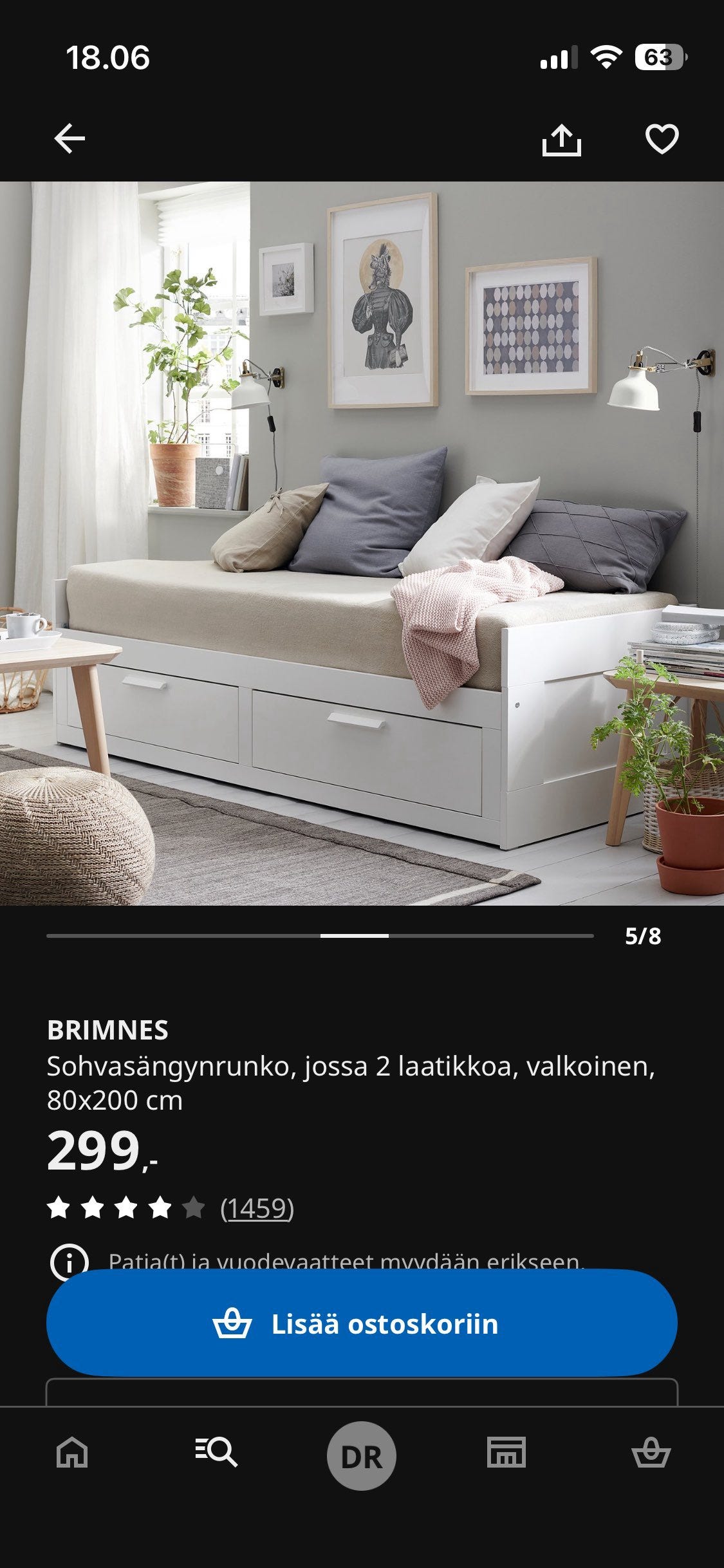OSTETAAN: Ikea Brimnes ulosvedettävä sänky