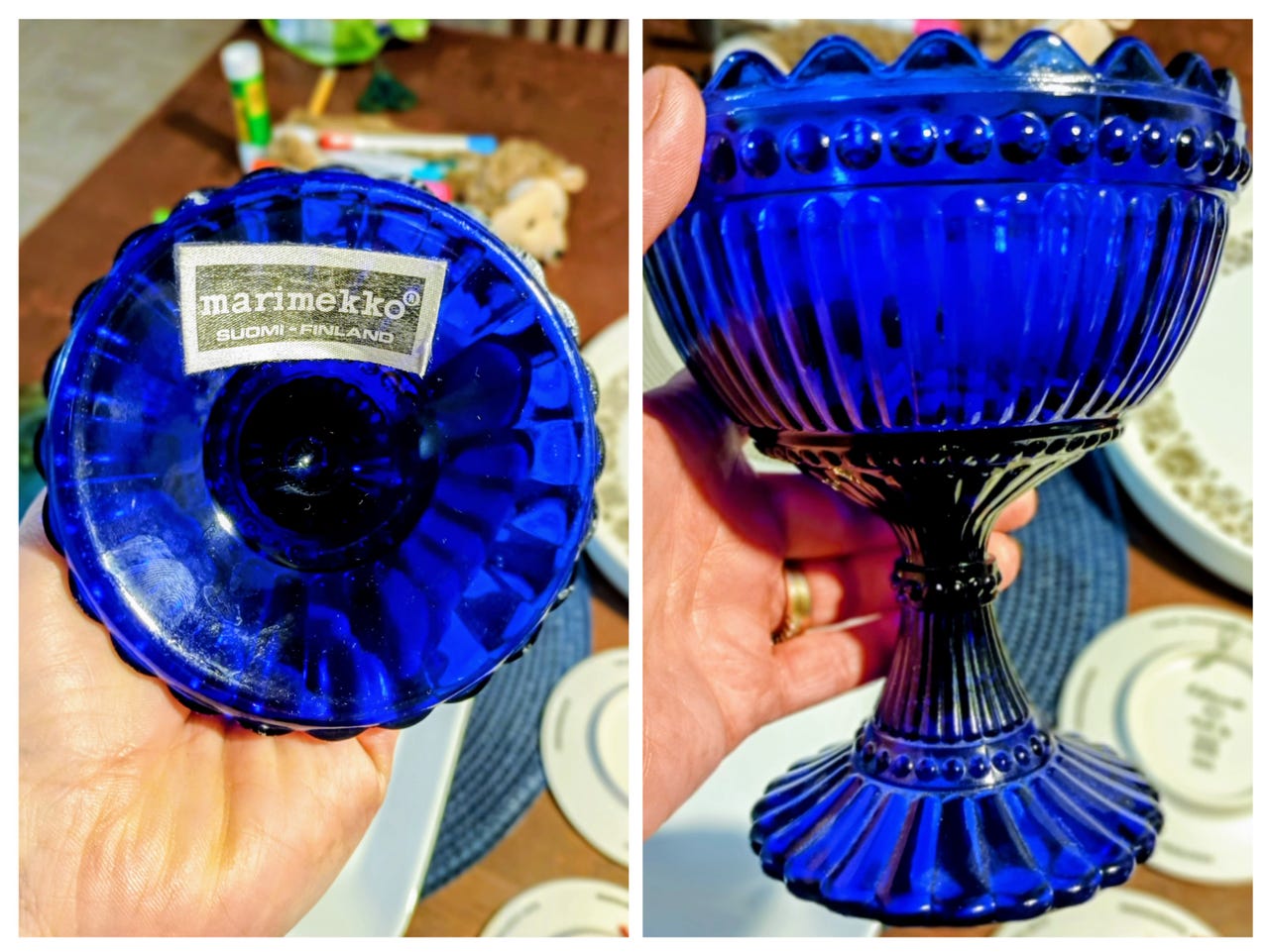 Koboltinsininen Mariskooli, silkkitarra marimekko paikoillaan