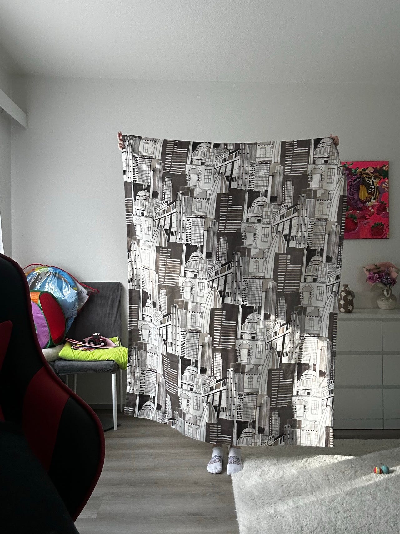 IKEA verhokangas kaupunkikuvio 175 x 145 cm