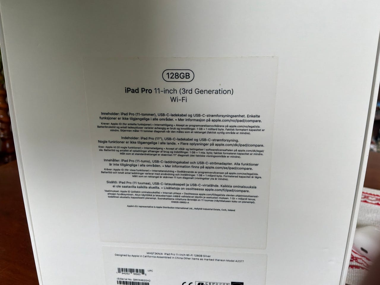 Apple iPad Pro 11 tabletti 128 GB (3. Gen. M1 prosessori)