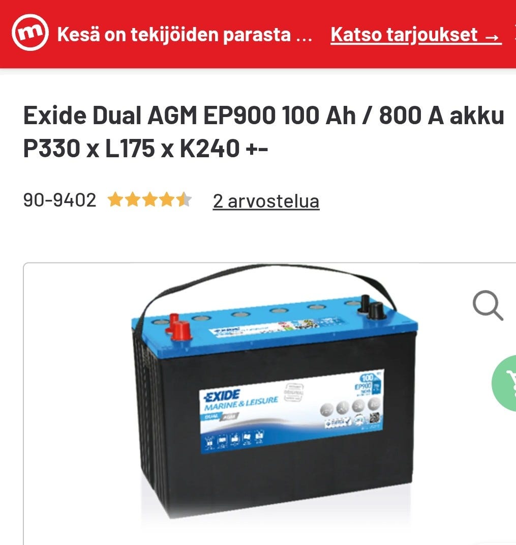 Exide Dual AGM EP900 100 Ah / 800 A akku